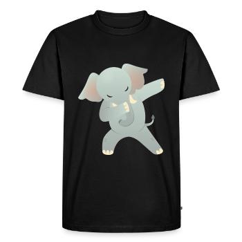 Elephant Dab Dance - Cool Gift - Men's Premium Organic T-Shirt - black - Front - Nico (187cm)