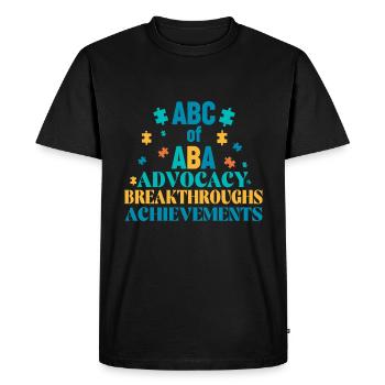 Thérapeute ABA Travailleur social Sensibilisation à l’autisme - T-shirt Premium bio Homme - noir - Devant - Nico (187cm)