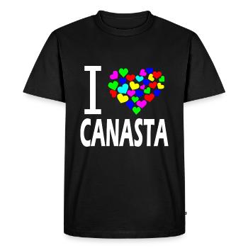 Canasta card game card player gift idea - Men's Premium Organic T-Shirt - black - Front - Nico (187cm)
