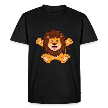 Doux Lion - T-shirt Premium bio Homme - noir - Devant - Nico (187cm)