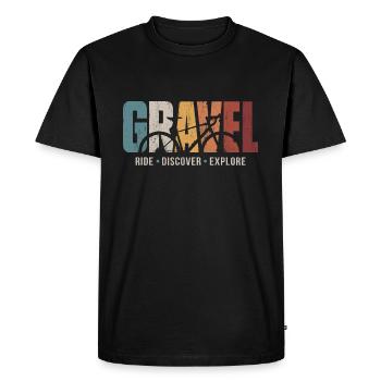 VÉLO GRAVEL VÉLO CROSS CYCLISME TOUT-TERRAIN VÉLO GRAVEL - T-shirt Premium bio Homme - noir - Devant - Nico (187cm)
