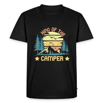 KING OF CAMPER CAMPING CAMPING ADVENTURE - Men's Premium Organic T-Shirt - black - Front - Nico (187cm)