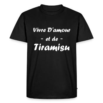 Humour tiramisu - T-shirt Premium bio Homme - noir - Devant - Nico (187cm)
