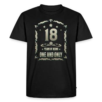 18 ans 18 ans - T-shirt Premium bio Homme - noir - Devant - Nico (187cm)