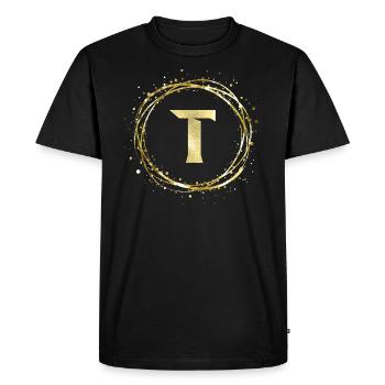 T - Men's Premium Organic T-Shirt - black - Front - Nico (187cm)