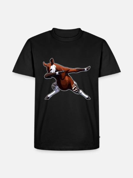 Okapi Tier Niedliches Okapi - Männer Premium Bio T-Shirt - Schwarz