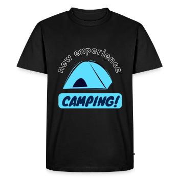 New experience - Camping! - Men's Premium Organic T-Shirt - black - Front - Nico (187cm)