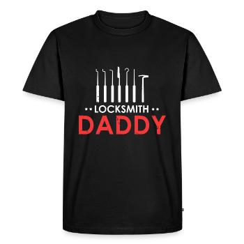 Service de déverrouillage Papa Serrurier Serrurier - T-shirt Premium bio Homme - noir - Devant - Nico (187cm)
