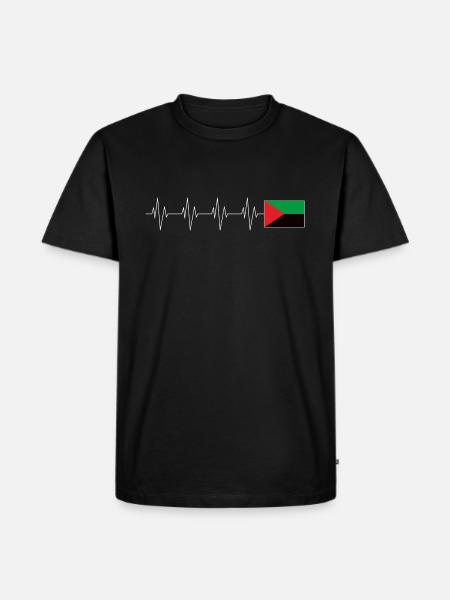 Drapeau Martinique Coeur - T-shirt Premium bio Homme - noir