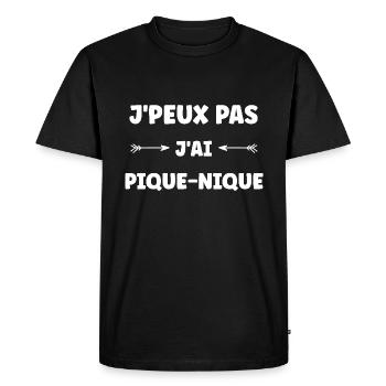 Pique Nique - T-shirt Premium bio Homme - noir - Devant - Nico (187cm)