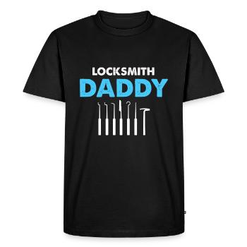 Service de déverrouillage Papa Serrurier Serrurier - T-shirt Premium bio Homme - noir - Devant - Nico (187cm)