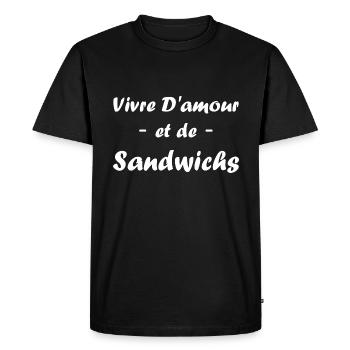 Humour sandwich - T-shirt Premium bio Homme - noir - Devant - Nico (187cm)