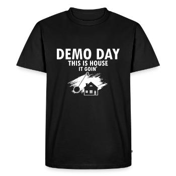 Démolition et rénovation de maisons - T-shirt Premium bio Homme - noir - Devant - Nico (187cm)
