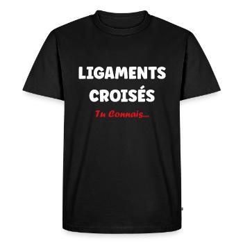 Foot ligaments croisés - T-shirt Premium bio Homme - noir - Devant - Nico (187cm)