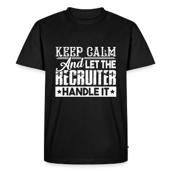 Recruiter Let The Recruiter Handle It - Men's Premium Organic T-Shirt - black - Front - Nico (187cm)