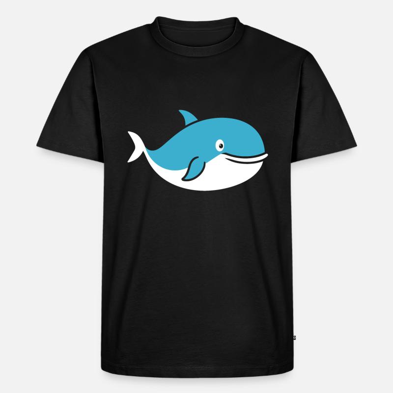 Wal - Männer Premium Bio T-Shirt - Schwarz
