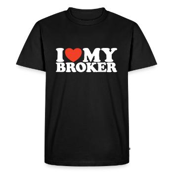 J’aime ma chemise Broker Heart - T-shirt Premium bio Homme - noir - Devant - Nico (187cm)