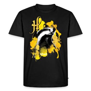 Harry Potter Hufflepuff Badger - Men's Premium Organic T-Shirt - black - Front - Nico (187cm)