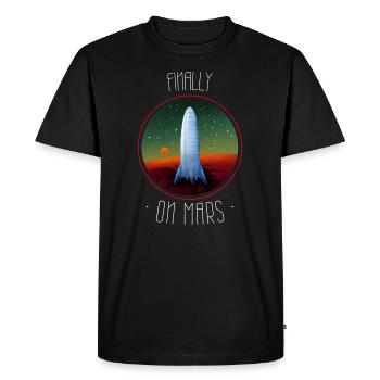 FINALLY ON MARS - Men's Premium Organic T-Shirt - black - Front - Nico (187cm)