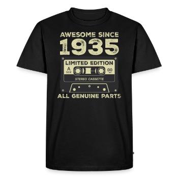 1935 Birthday Born In 1935 Vintage Retro - Men's Premium Organic T-Shirt - black - Front - Nico (187cm)