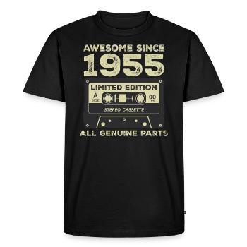 1955 Birthday Born In 1955 Vintage Retro - Men's Premium Organic T-Shirt - black - Front - Nico (187cm)