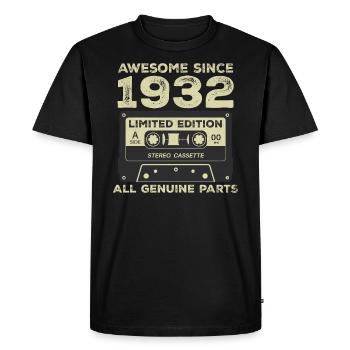 1932 Anniversaire Né En 1932 Vintage Rétro - T-shirt Premium bio Homme - noir - Devant - Nico (187cm)