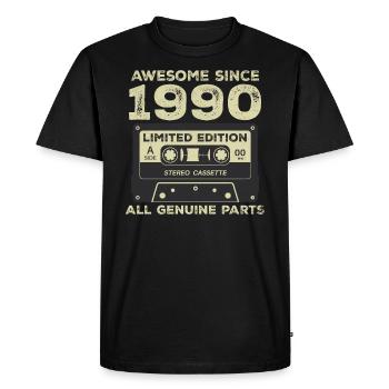 1990 Anniversaire Né En 1990 Vintage Rétro - T-shirt Premium bio Homme - noir - Devant - Nico (187cm)