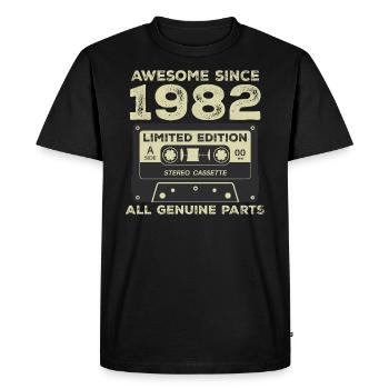 1982 Anniversaire Né En 1982 Vintage Rétro - T-shirt Premium bio Homme - noir - Devant - Nico (187cm)