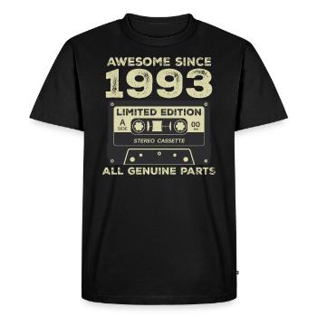 1993 Anniversaire Né En 1993 Vintage Rétro - T-shirt Premium bio Homme - noir - Devant - Nico (187cm)