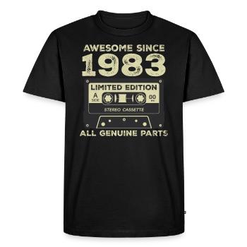 1983 Anniversaire Né En 1983 Vintage Rétro - T-shirt Premium bio Homme - noir - Devant - Nico (187cm)