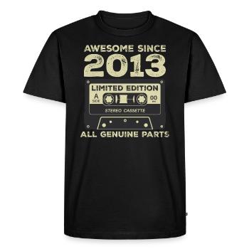 2013 Anniversaire Né en 2013 Vintage Retro - T-shirt Premium bio Homme - noir - Devant - Nico (187cm)