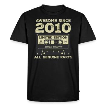 2010 Anniversaire Né en 2010 Millésime Rétro - T-shirt Premium bio Homme - noir - Devant - Nico (187cm)