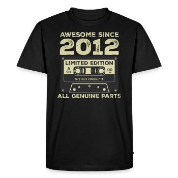 2012 Birthday Born in 2012 Vintage Retro - Men's Premium Organic T-Shirt - black - Front - Nico (187cm)