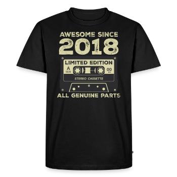 2018 Anniversaire Né(e) 2018 Vintage Retro - T-shirt Premium bio Homme - noir - Devant - Nico (187cm)