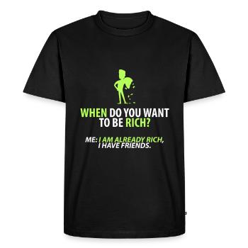 Déjà riche : mes amis - T-shirt Premium bio Homme - noir - Devant - Nico (187cm)