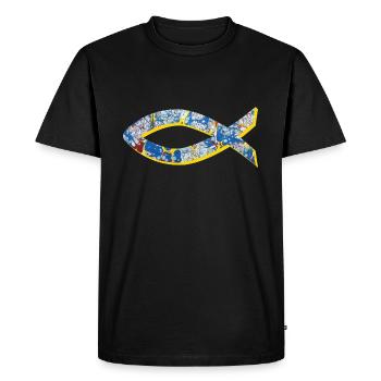 fisch ichthys e 205 - T-shirt Premium bio Homme - noir - Devant - Nico (187cm)