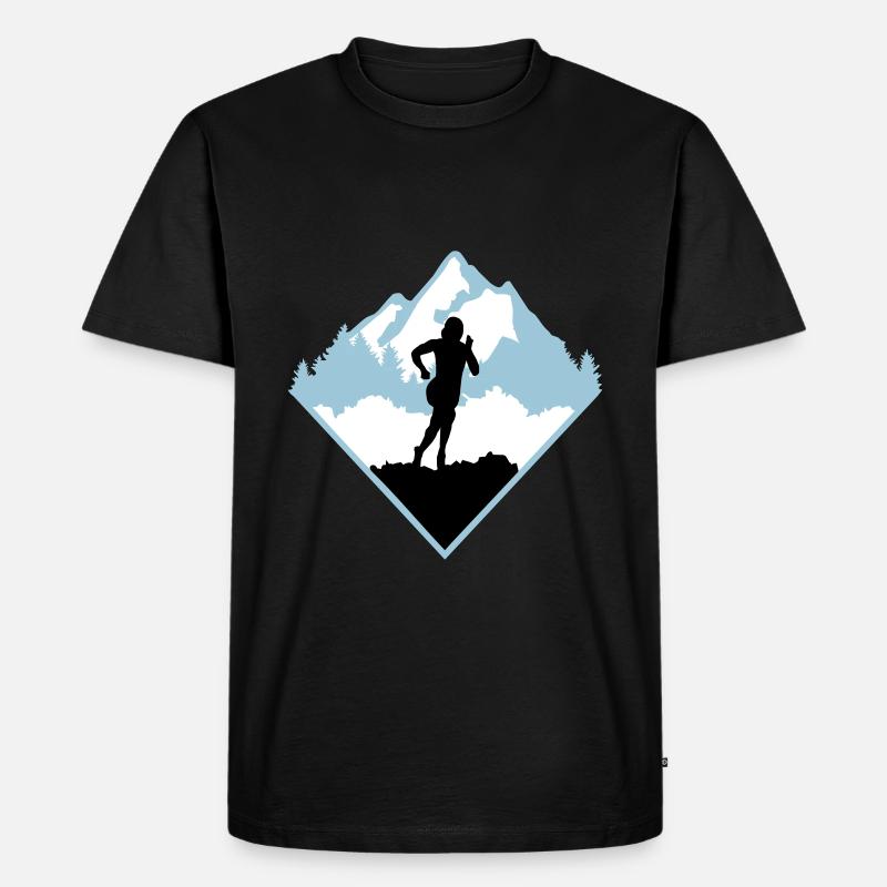 Course de trail, coureur, course - T-shirt Premium bio Homme - noir