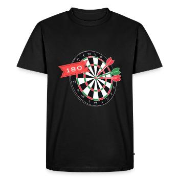 Sports de fléchettes | Double Out 180 Dartliga Bullseye 501 - T-shirt Premium bio Homme - noir - Devant - Nico (187cm)