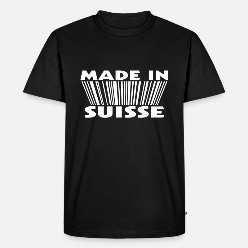 Made in suisse 3D code - Männer Premium Bio T-Shirt - Schwarz