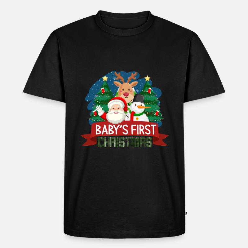 Babys erstes Weihnachtsgeschenk - Männer Premium Bio T-Shirt - Schwarz