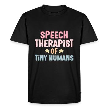 SLP Speech language Pathologist Speechie - Men's Premium Organic T-Shirt - black - Front - Nico (187cm)
