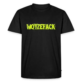 Wotzefack - Männer Premium Bio T-Shirt - Schwarz - Vorne - Nico (187cm)