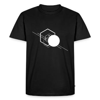 Modernes Minimal Design als Trend Geschenk - Männer Premium Bio T-Shirt - Schwarz - Vorne - Nico (187cm)