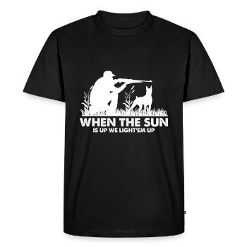 Chasse au canard Chasse au canard Chasseur de canard Chasseur de canard Conception - T-shirt Premium bio Homme - noir - Devant - Nico (187cm)