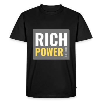 un pouvoir riche en moi - T-shirt Premium bio Homme - noir - Devant - Nico (187cm)