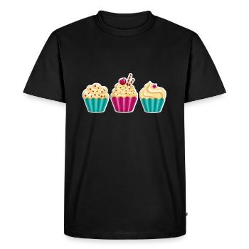 Cupcake - Muffin - Donut - Eis - Schokolade - DD - T-shirt Premium bio Homme - noir - Devant - Nico (187cm)