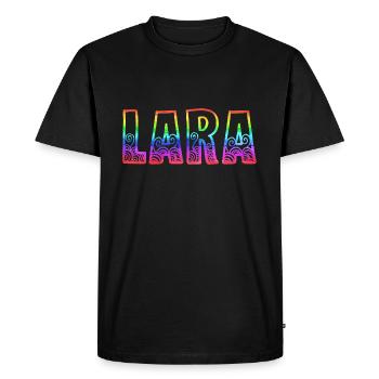 lara rs rainbow - Men's Premium Organic T-Shirt - black - Front - Nico (187cm)
