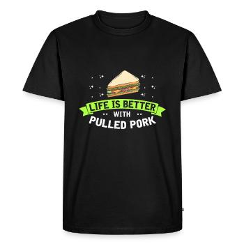 Food Love Sandwich Baguette Ketchup - T-shirt Premium bio Homme - noir - Devant - Nico (187cm)