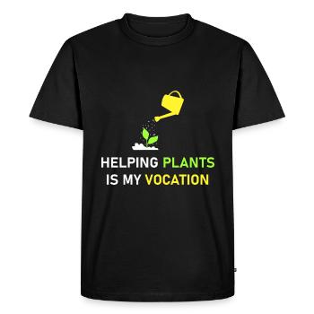 Aider les plantes est ma vocation - T-shirt Premium bio Homme - noir - Devant - Nico (187cm)