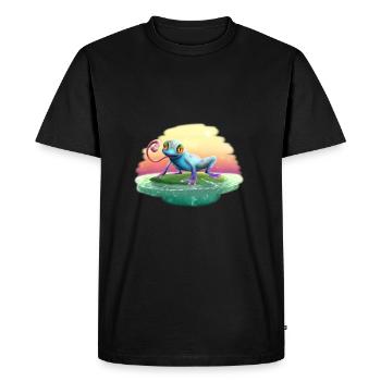Grenouille verte3 - T-shirt Premium bio Homme - noir - Devant - Nico (187cm)